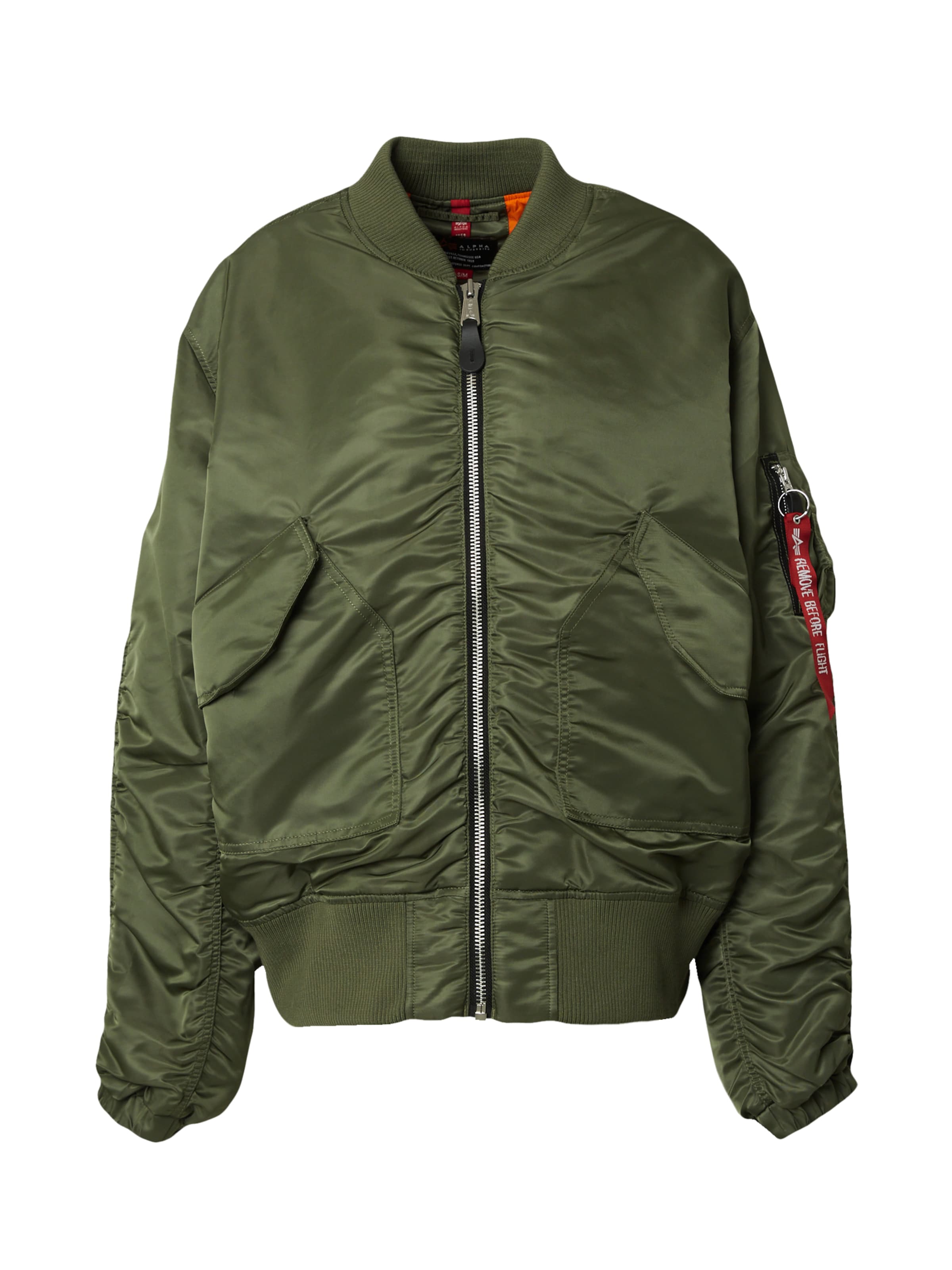 ALPHA INDUSTRIES Övergångsjacka 'MA-1' i grön: framsida