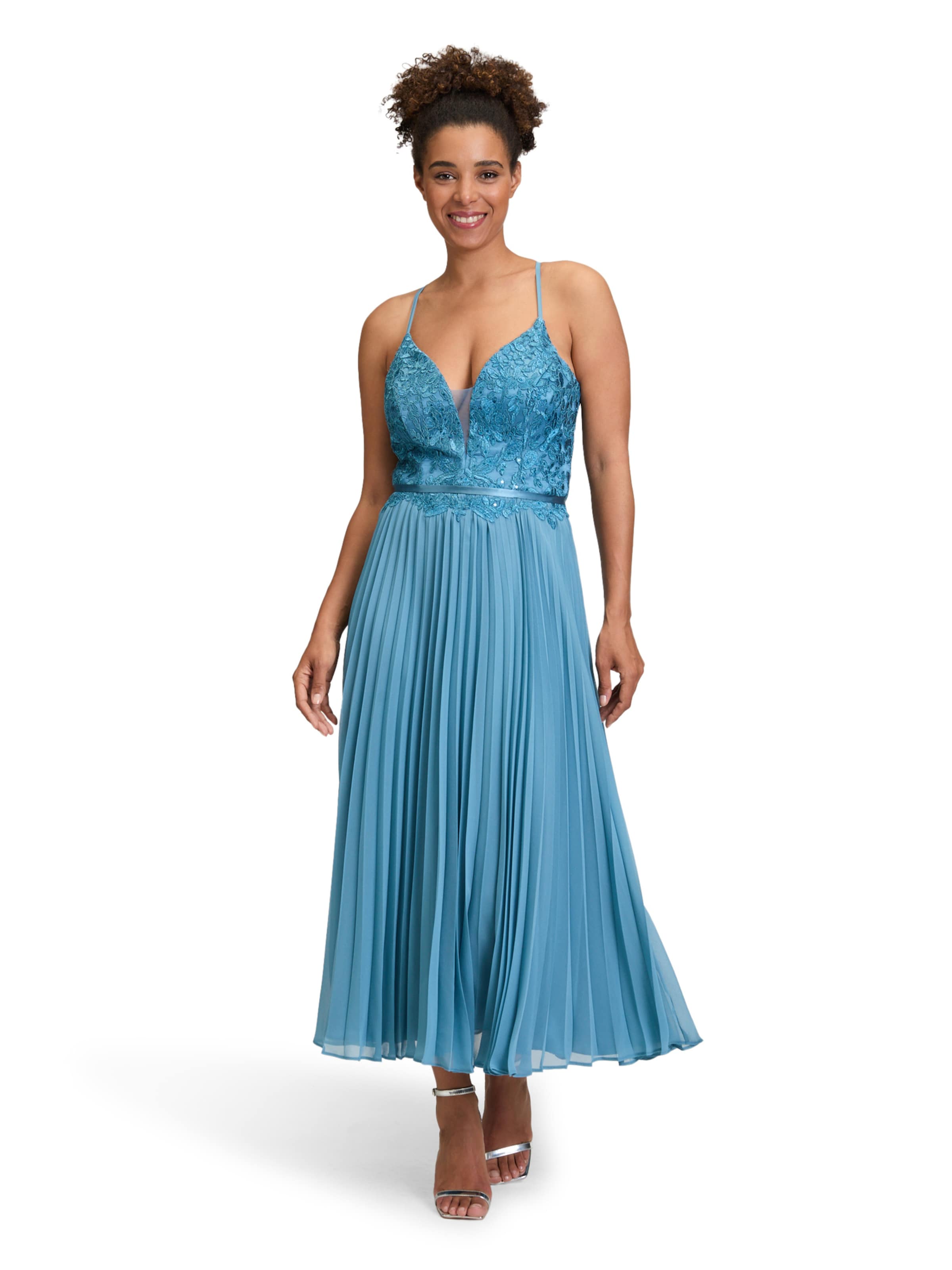 Robe de soirée Vera Mont en bleu : devant