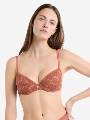 ETAM T-shirt Bra 'Aura' in Brown: front