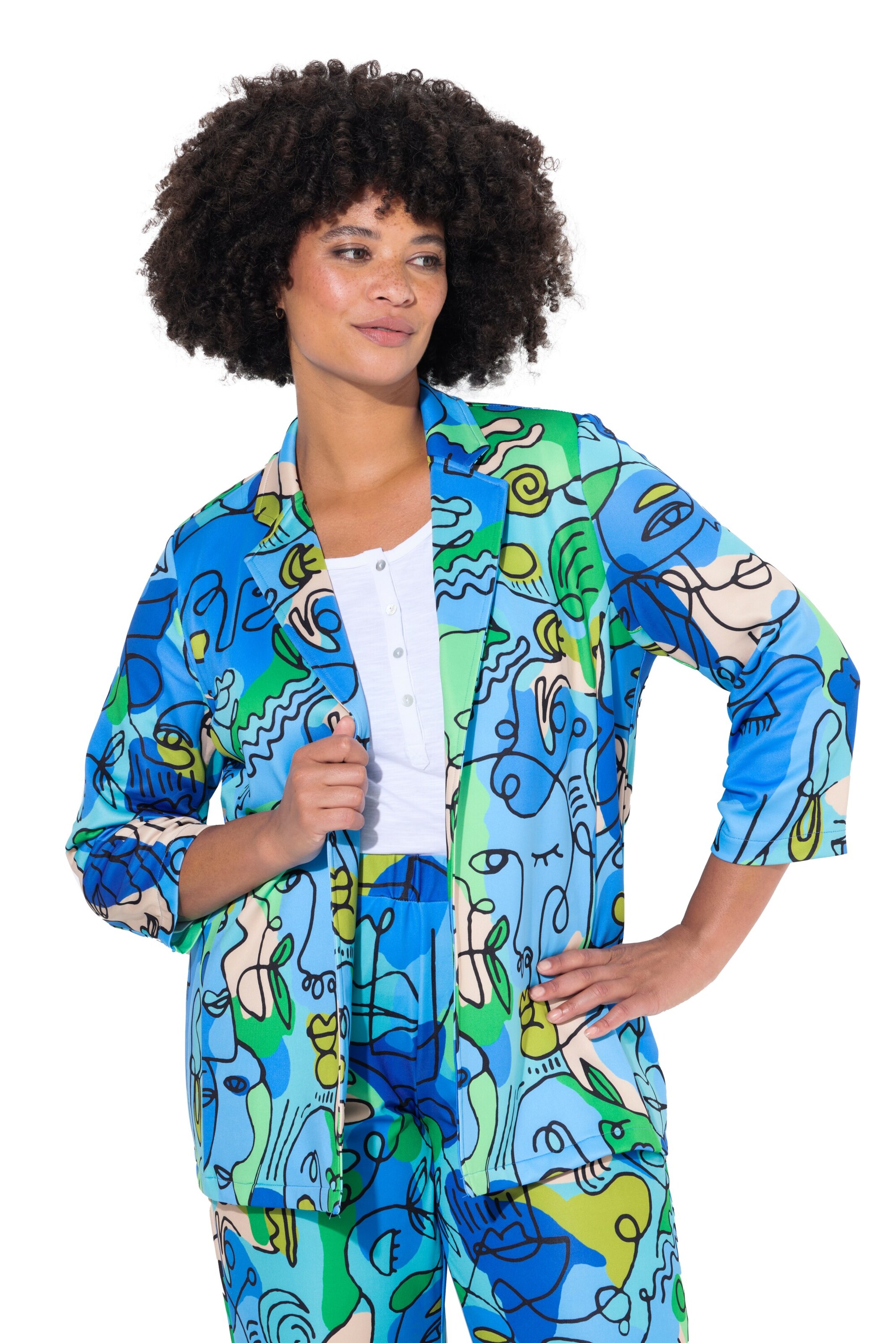 Angel of Style Blazer in Blue: front