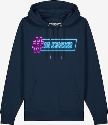 Watapparel Sweatshirt ' No Excuses ' in Blauw: voorkant