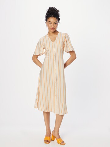 ICHI Sukienka koszulowa 'ELDANNA' w kolorze pomarańczowy: przód