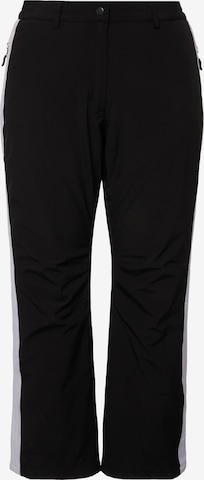 Ulla Popken Regular Athletic Pants in Black: front