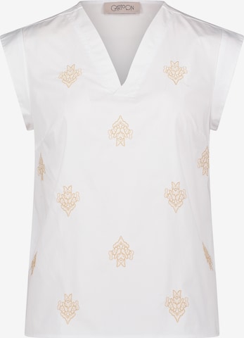 Cartoon Blouse in White: front