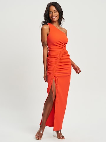 BWLDR - Vestido de cocktail 'TOBI' em laranja: frente
