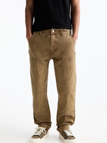 Pull&Bear Loosefit Cargobroek in Bruin: voorkant