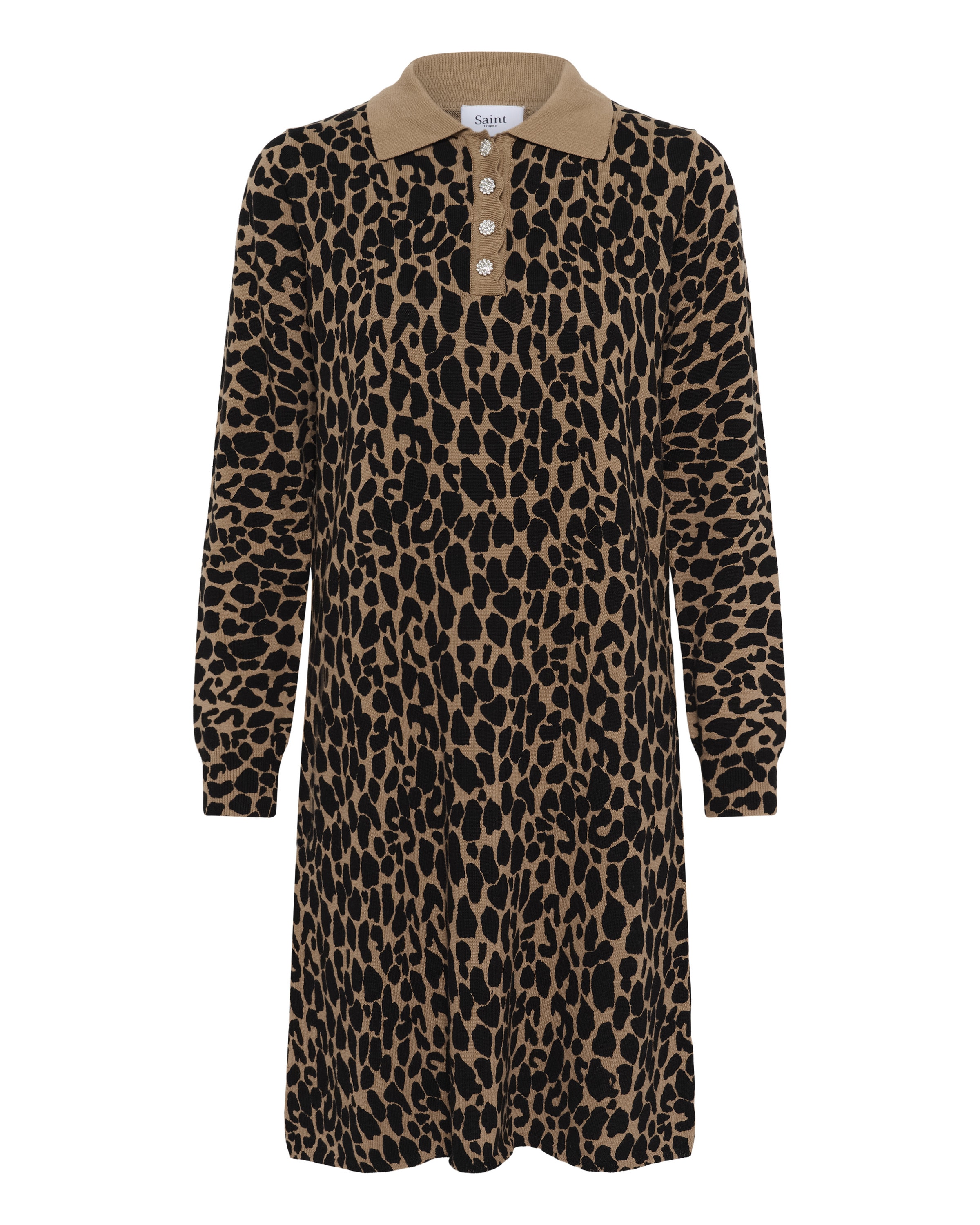 SAINT TROPEZ Blousejurk 'PalomaSZ' in Bruin: voorkant
