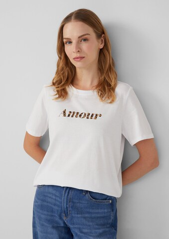 T-shirt s.Oliver en blanc : devant
