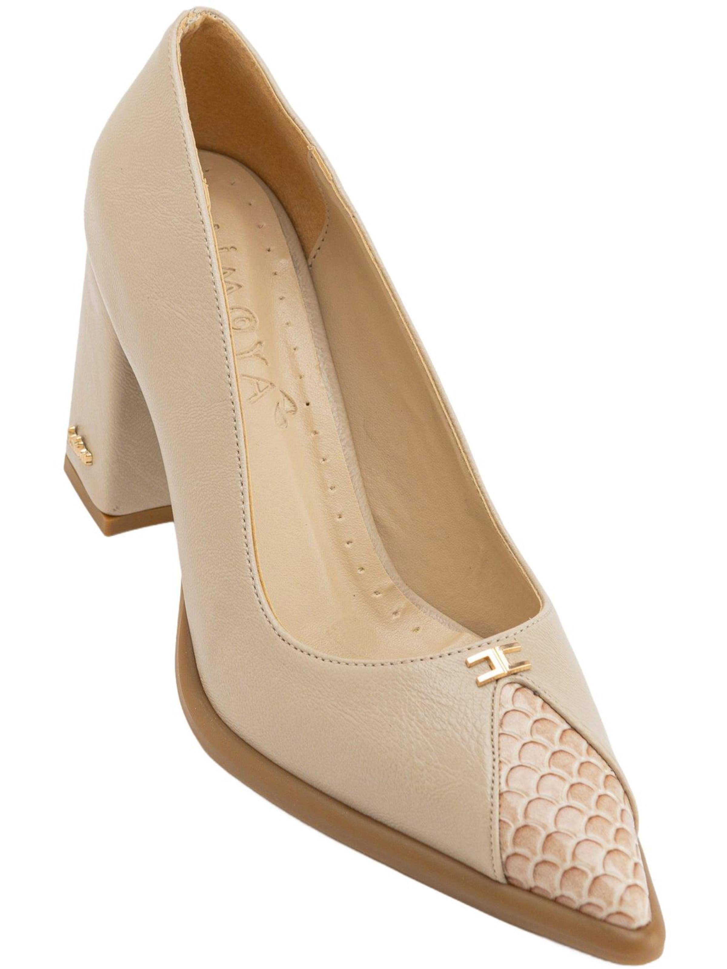 Limoya Pumps 'Limoya Lesa Spitzschuhe für Damen, 8 cm Absatz, Leder' in 36 in Beige, Item view