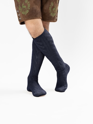 HerzSticht Traditional socks 'Bergdistel' in Blue