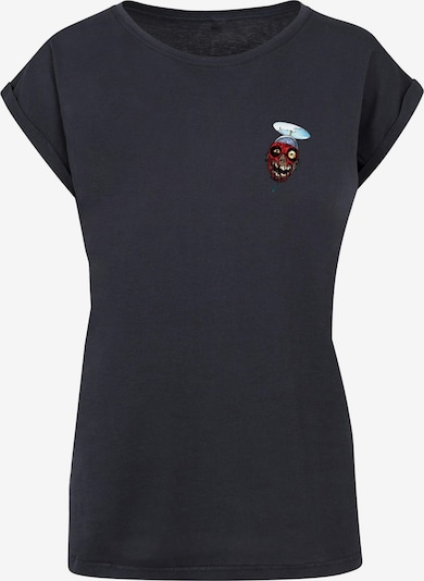 ABSOLUTE CULT T-Shirt 'Deadpool - Zombie Head' in navy / hellblau / rot / weiß, Produktansicht