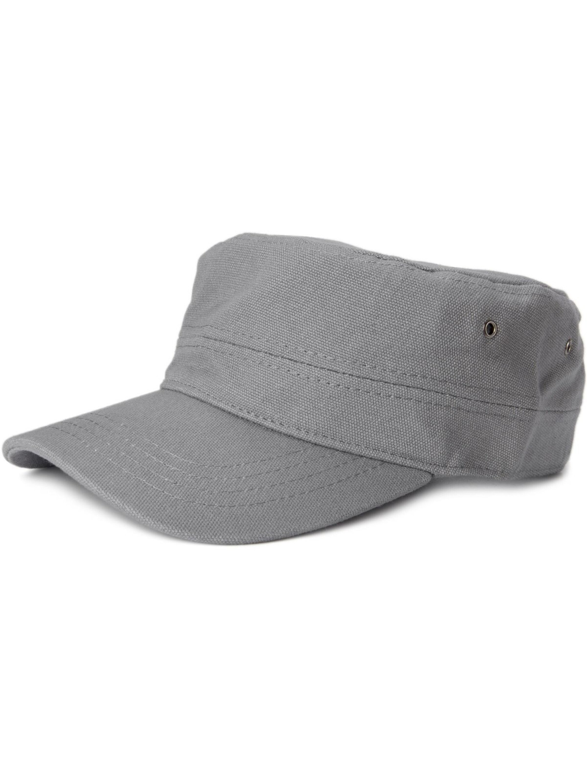 styleBREAKER Cap 'Military Cap Baumwoll Canvas' in Grey: front