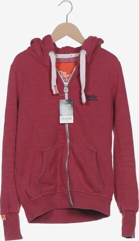 Superdry Sweatshirt & Zip-Up Hoodie in S in Red: front