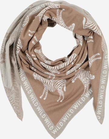 Foulard 'Love is Love' Zwillingsherz en beige : devant