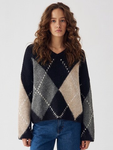 Pull-over ' Lai ' Noella en bleu : devant