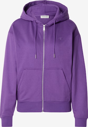 Veste de survêtement Calvin Klein Jeans en violet : devant