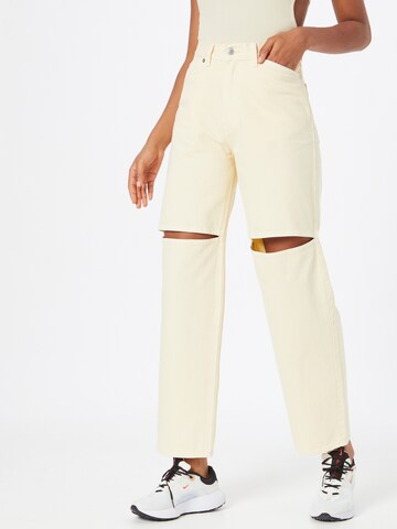 WEEKDAY Wide Leg Jeans 'Brae' i hvid: forside