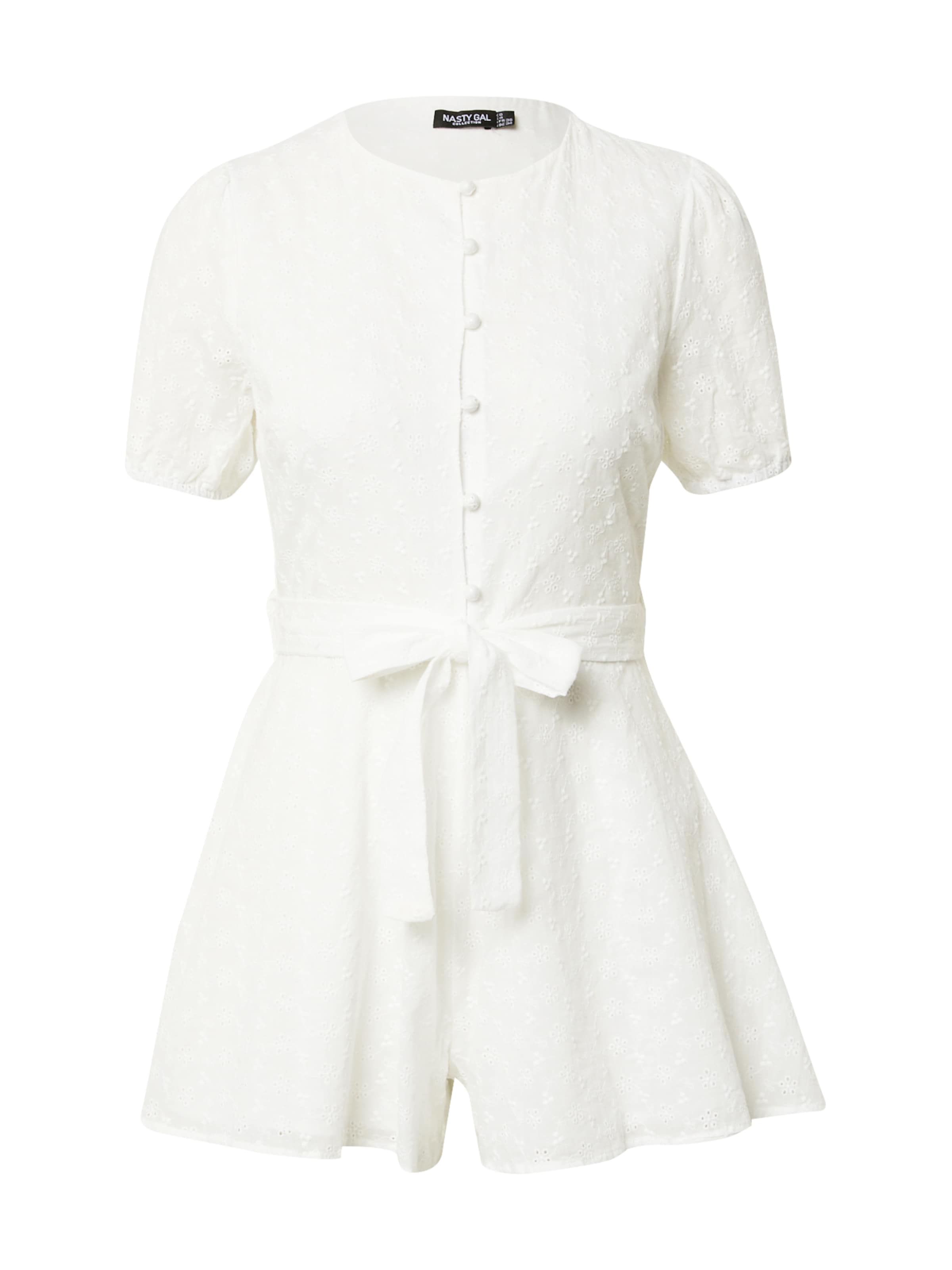 Salopeta de la Nasty Gal pe alb: față