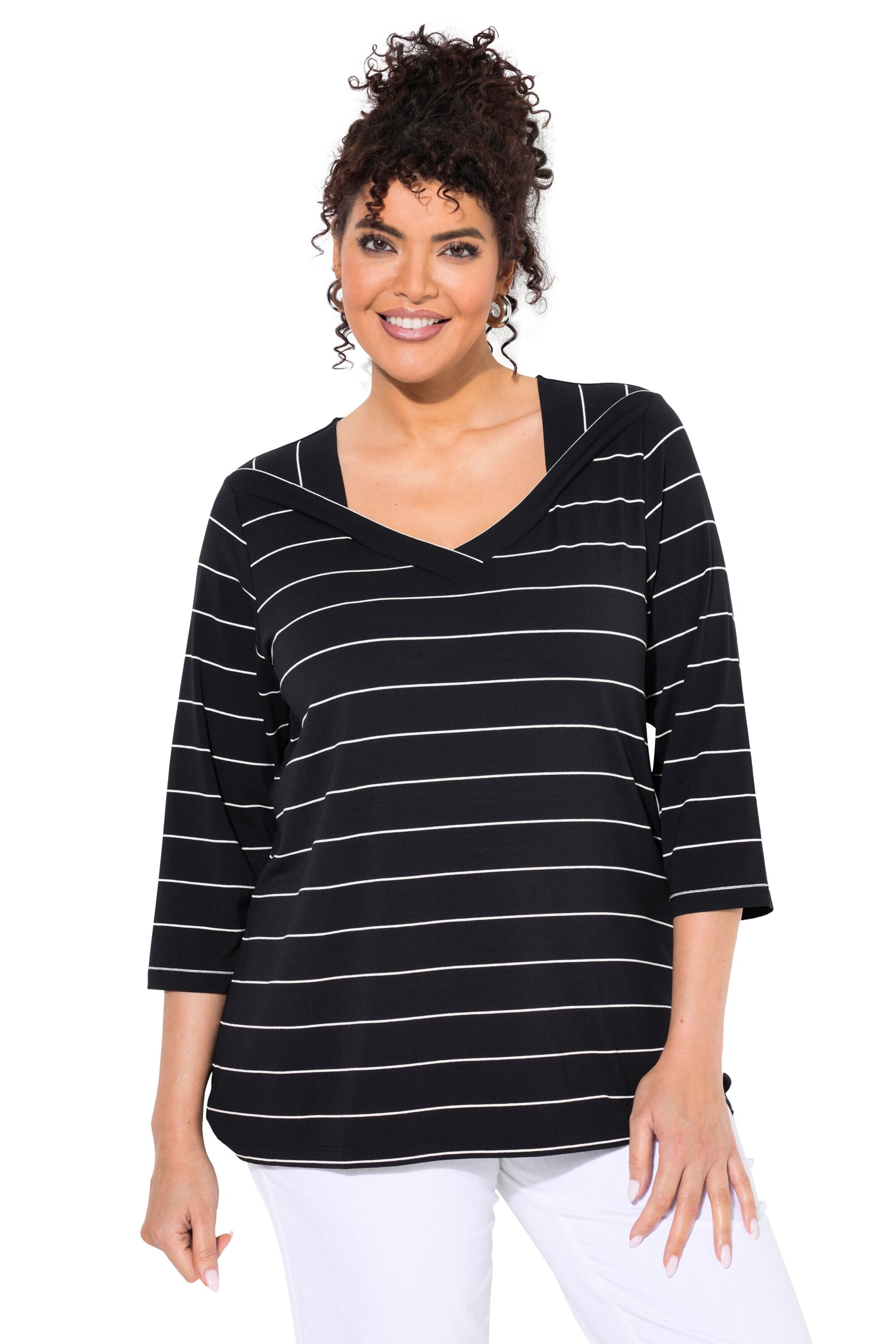 Ulla Popken Shirt in Schwarz: Vorderseite