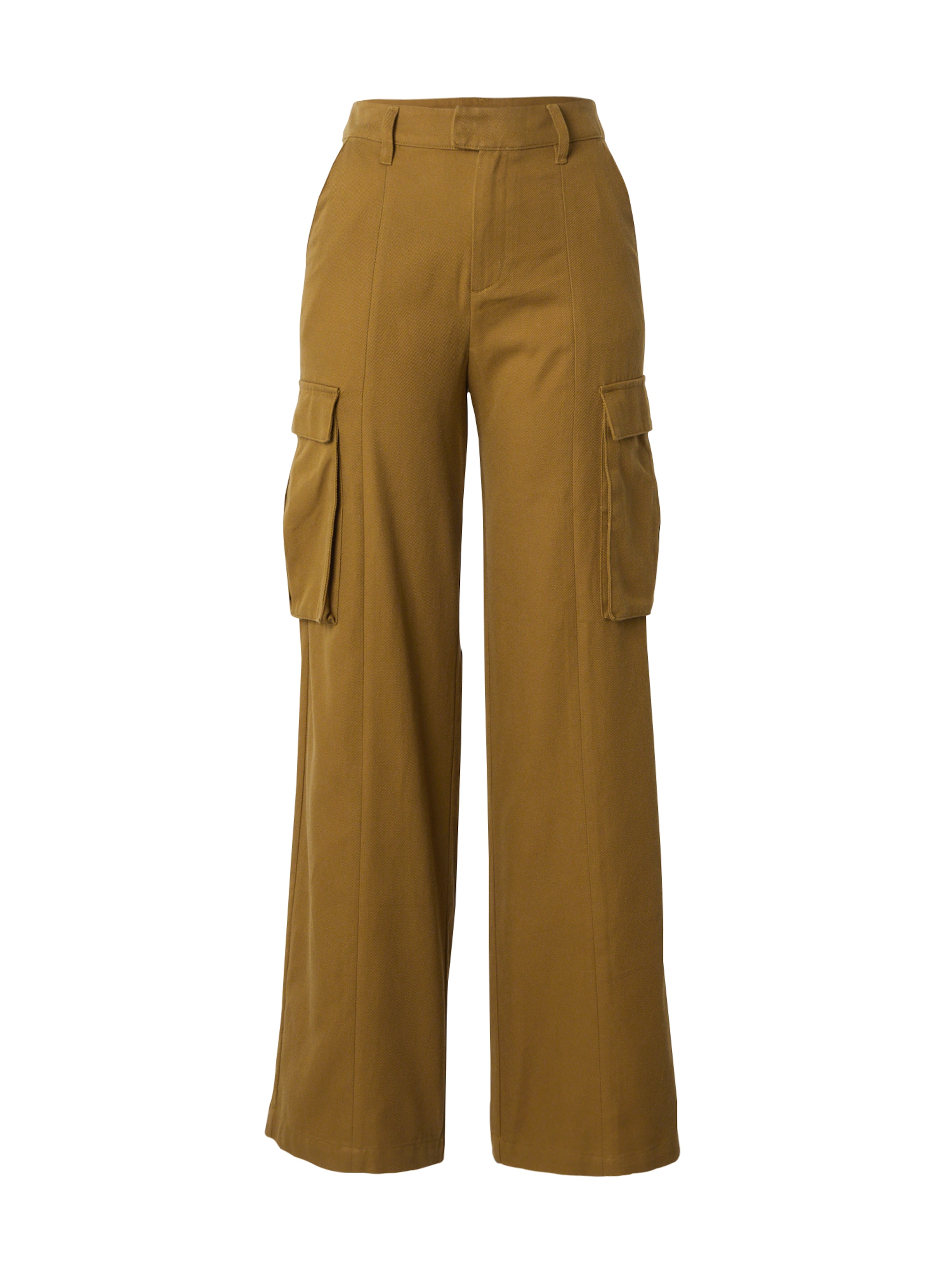 QS Wide leg Παντελόνι cargo σε καφέ: μπροστά