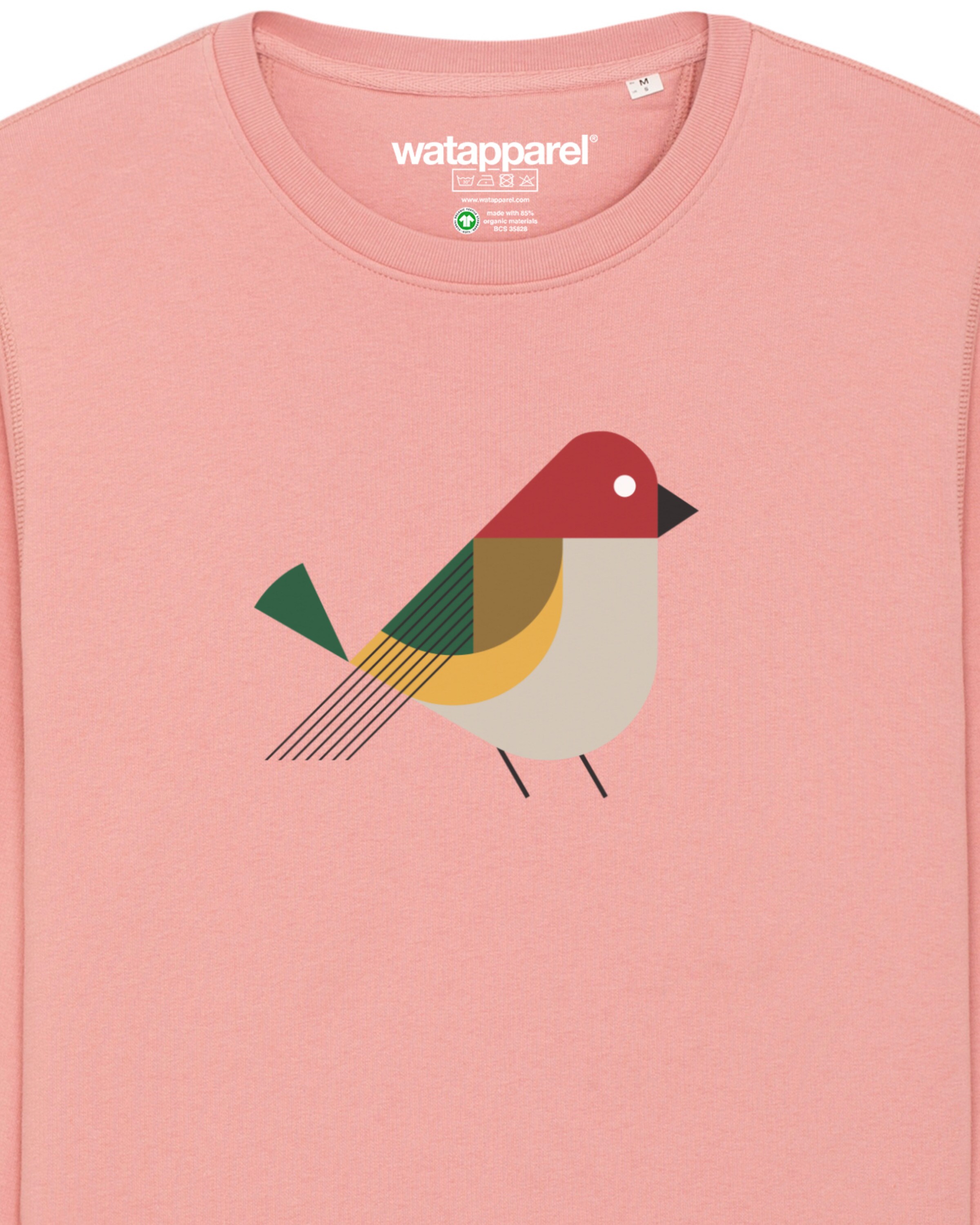 Watapparel Sweatshirt ' Vogel ' in Pink