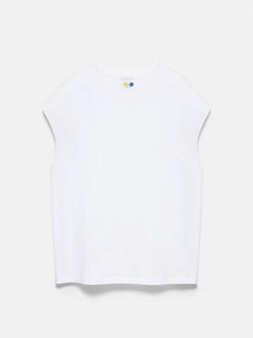 Pull&Bear Tričko 'WORKING PLACE' - Biela