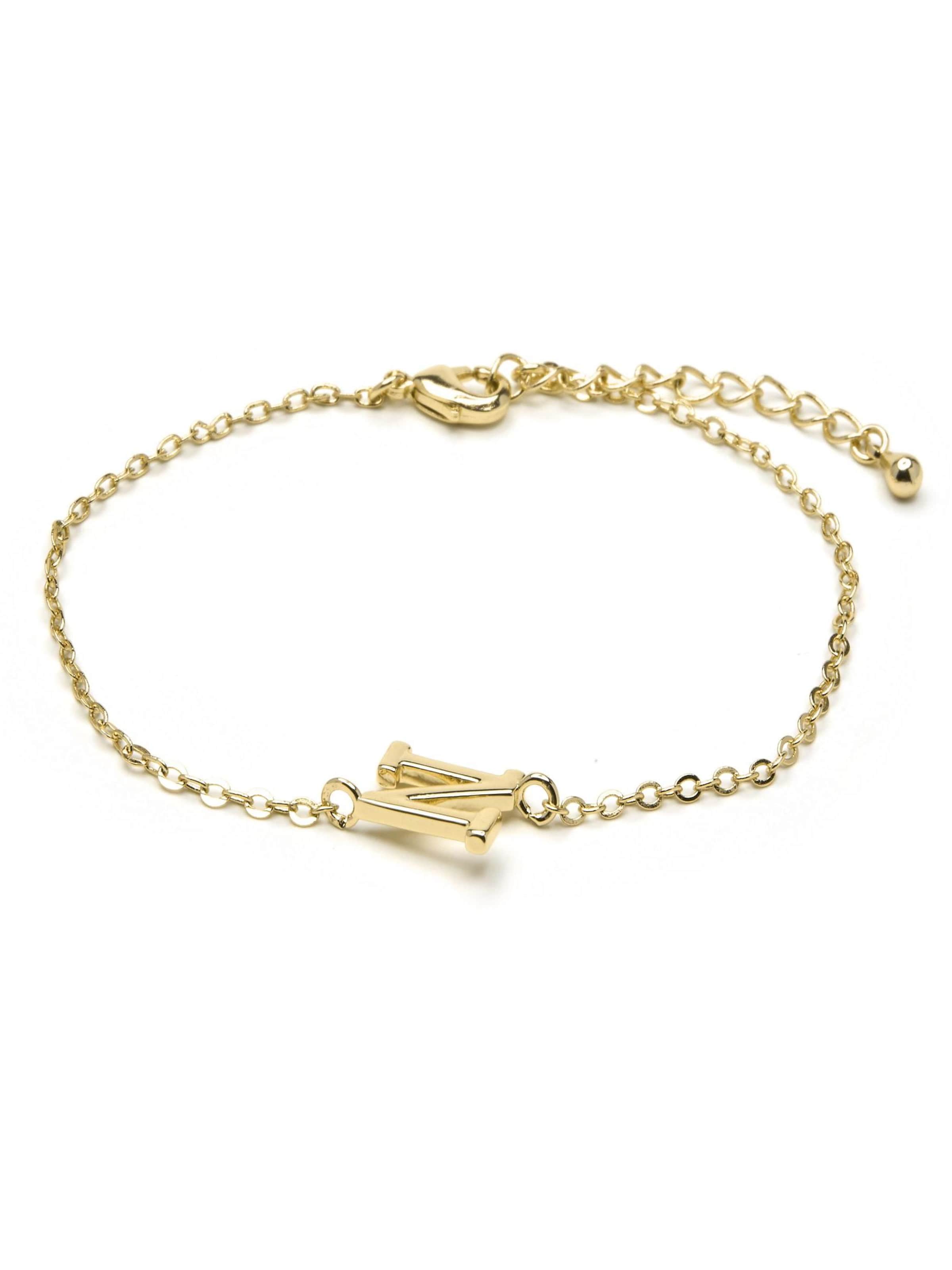Luxenter Armband 'Alphabet N' in Goud: voorkant