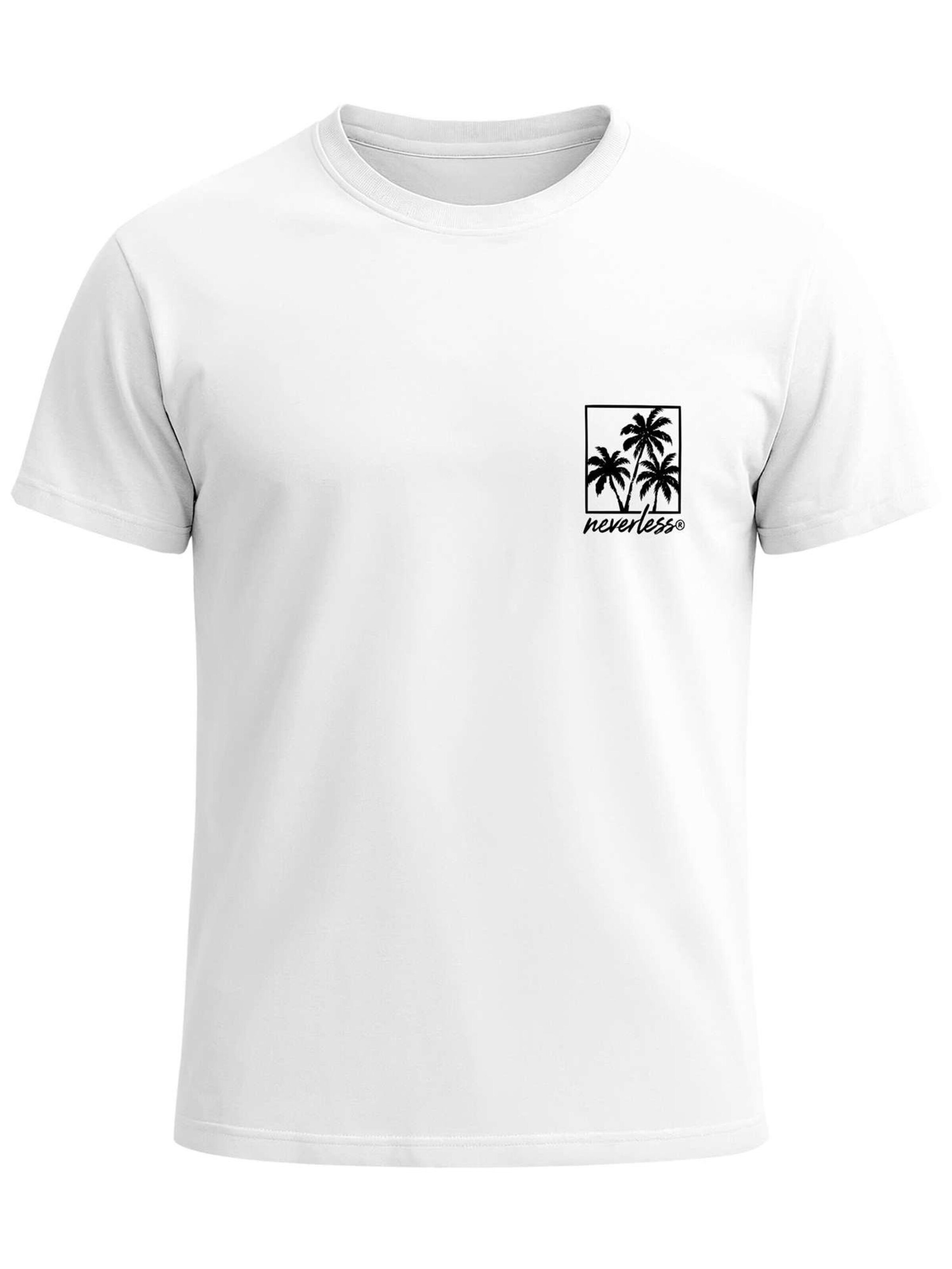 Neverless Shirt 'Logo Palmen' in White: front