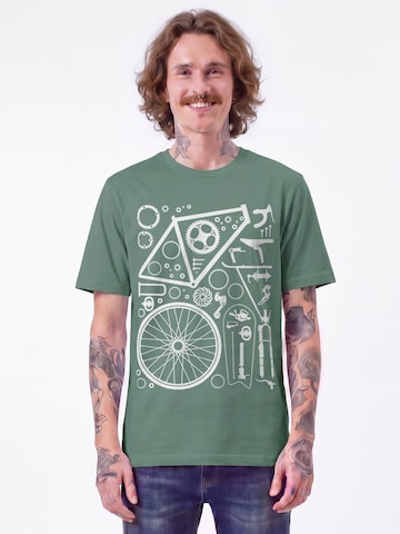 T-Shirt 'Fahrradteile' Watapparel en vert : devant
