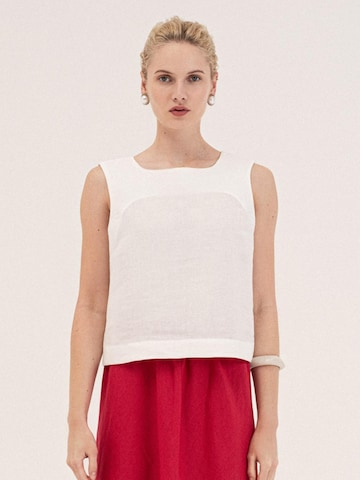 AmourLinen Top 'Lucia' in Wit