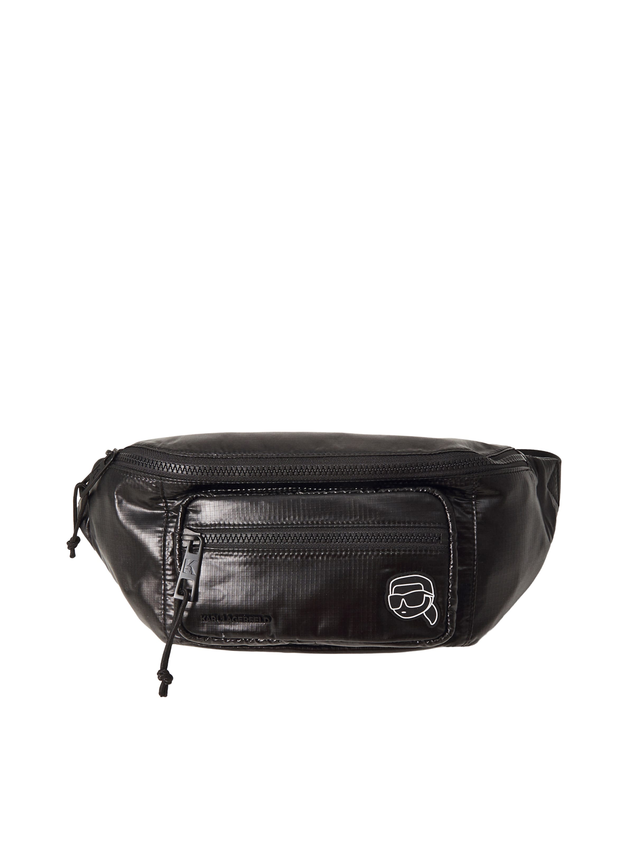 Karl Lagerfeld Gürteltasche 'IKON' in Schwarz: Vorderseite