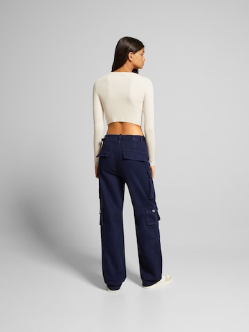 Bershka Loosefit Cargobroek in Blauw