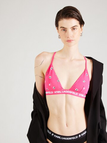 Karl Lagerfeld Triangle Bra 'IKONIK 2.0' in Pink: front