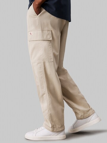 Calvin Klein Jeans Wide leg Cargo trousers in Beige