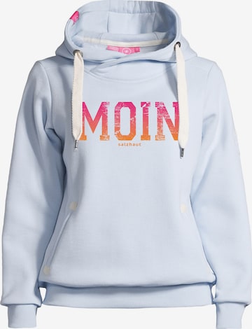 Sweat-shirt 'SÜNN - MOIN FARBVERLAUF' salzhaut en bleu : devant