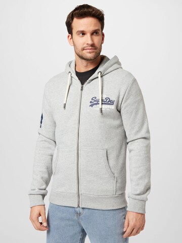 Superdry Zip-Up Hoodie in Grey: front