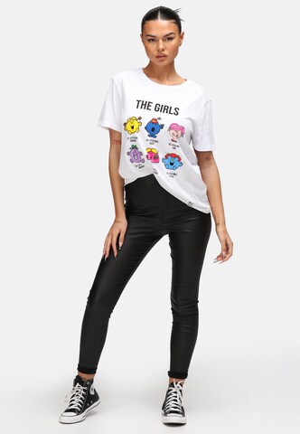 Recovered Shirt 'Mr Men Little Miss The Girls Slub' in White