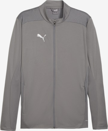 PUMA Athletic Zip-Up Hoodie in Grey: front