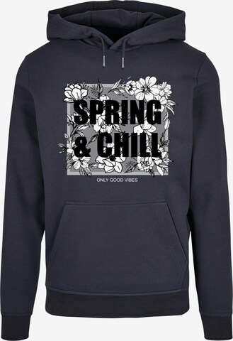 Merchcode Sweatshirt 'Spring and Chill' in Blue: front