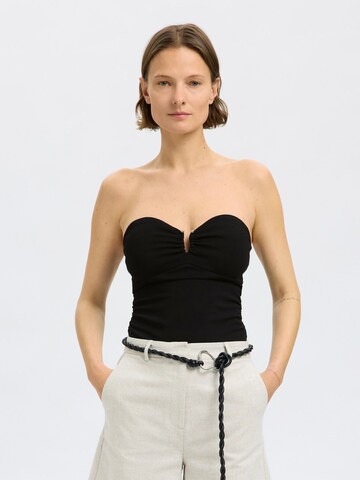 SELECTED Top in Schwarz: Vorderseite