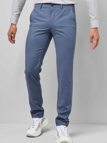 Coupe slim Pantalon chino MEYER en bleu : devant