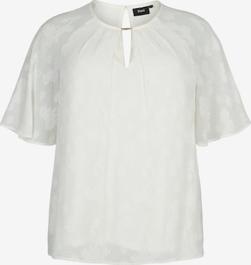 Zizzi - Blusa 'MABBY' en blanco: frente