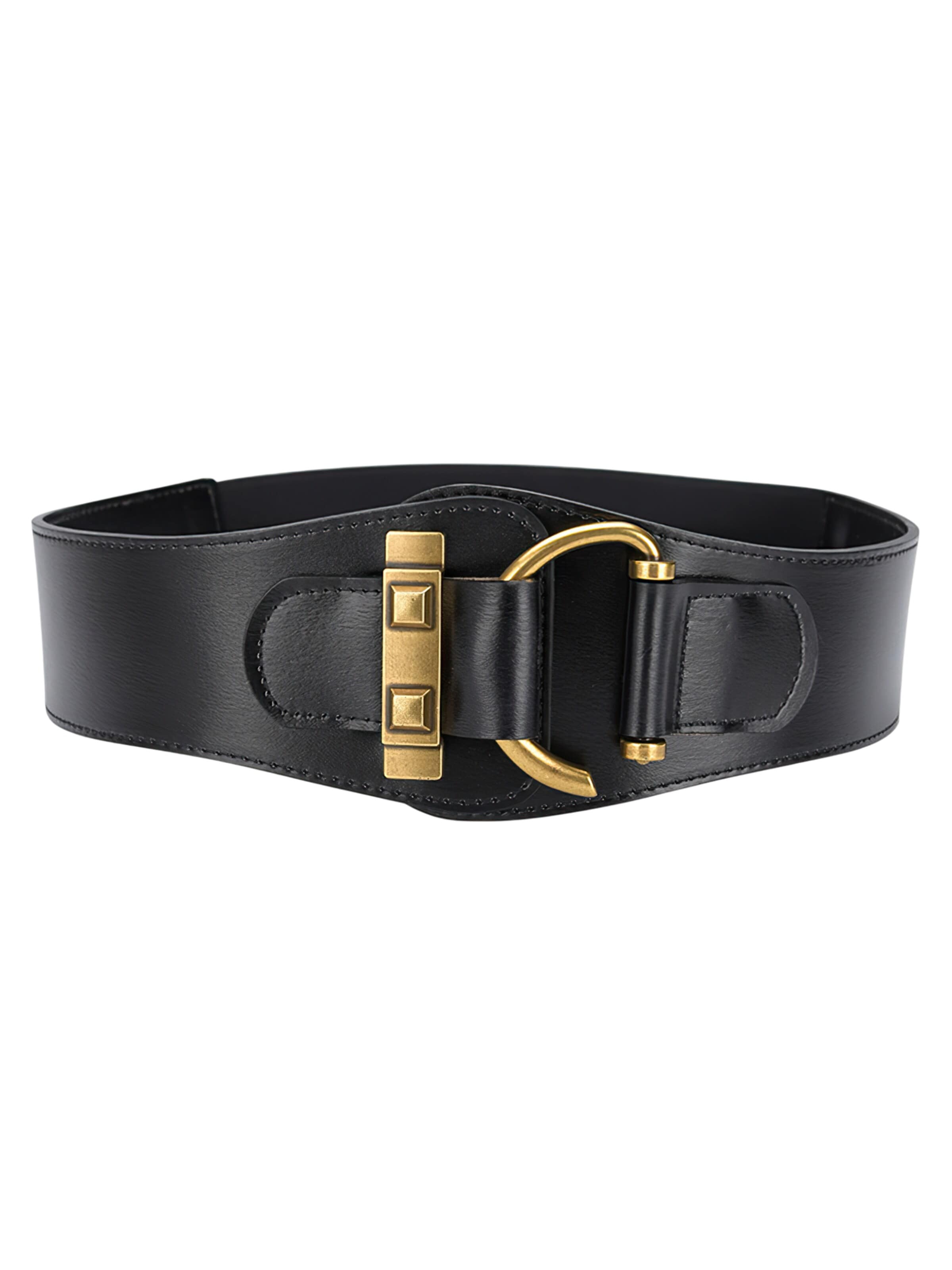 Magicshe Belt 'Breiter Taillengürtel Leder Elastisch' in Black: front