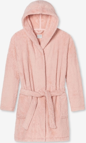 SCHIESSER Bademantel lang 'Teddy Fleece' in Pink: Vorderseite