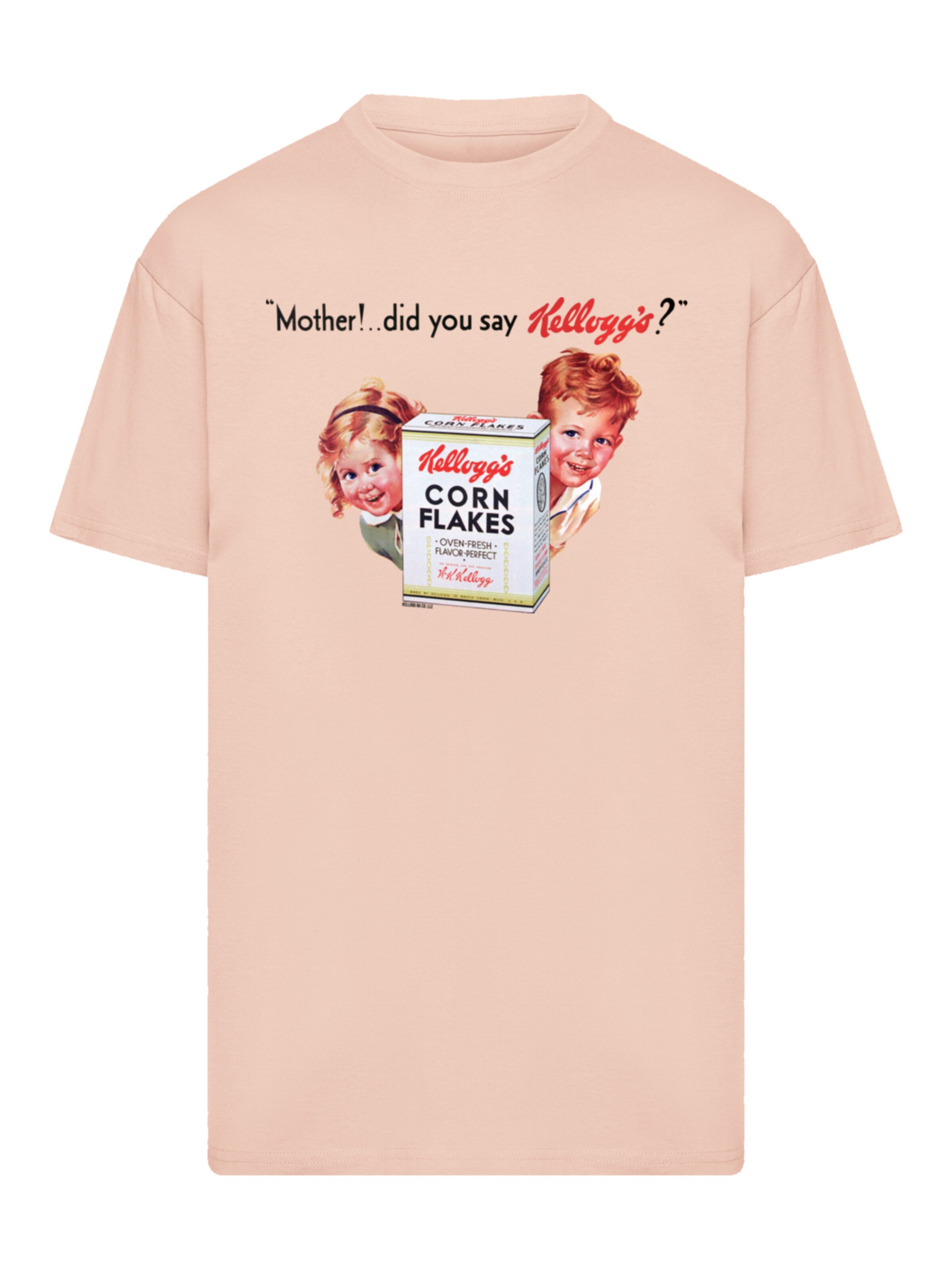 F4NT4STIC Shirt 'Kellogg's Corn Flakes Vintage Kids Advert' in Beige: front