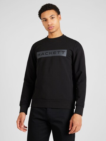 Hackett London Sweatshirt 'ESSENTIAL' in Zwart: voorkant