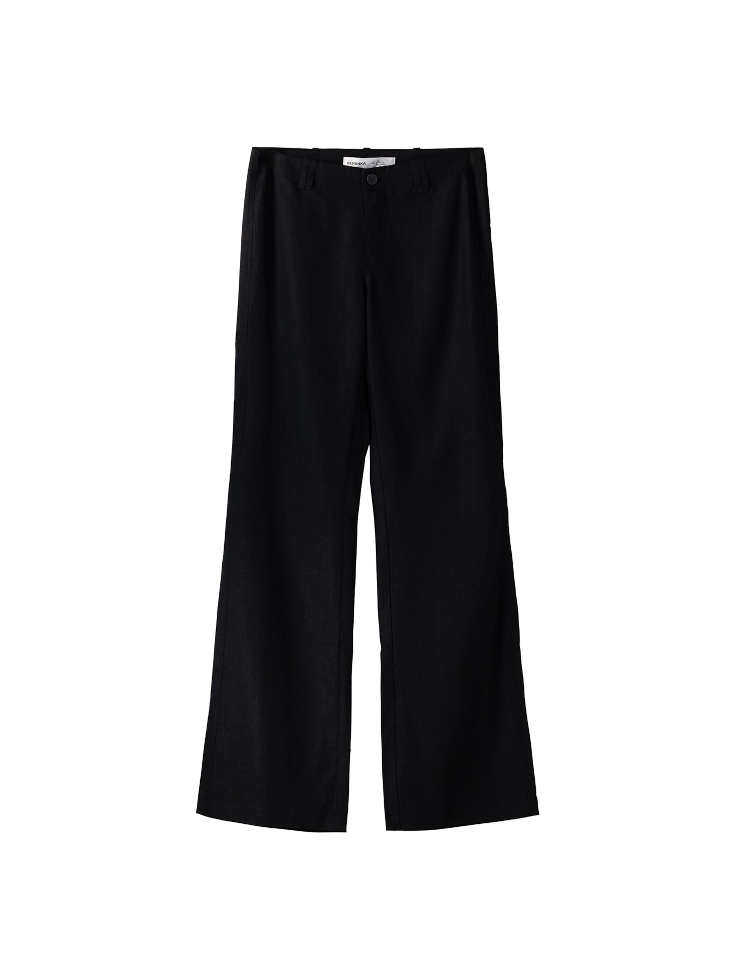 Bershka Rozšírený strih Nohavice - Čierna: predná strana