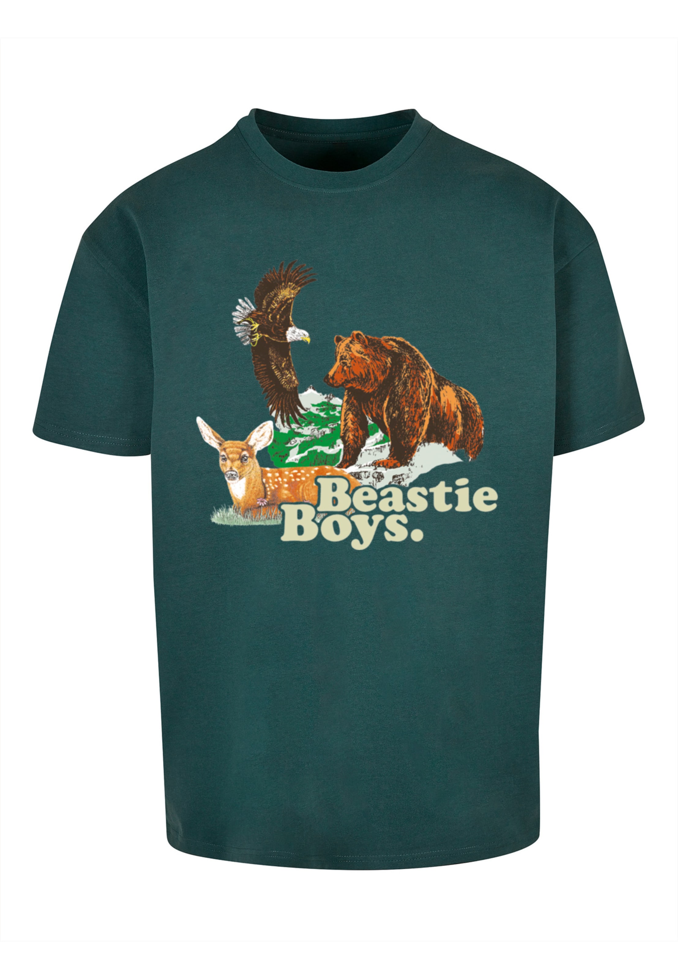 Merchcode Camisa 'Beastie Boys Animal' em castanho / amarelo claro / verde escuro / laranja escuro, Vista do artigo