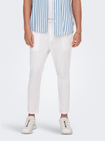 Tapered Pantaloni '22024966' di Only & Sons in bianco: frontale