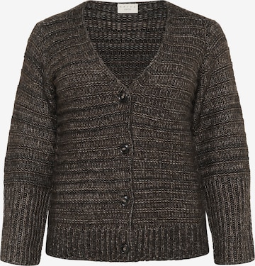 Cardigan 'KCMarina' KAFFE CURVE en marron : devant